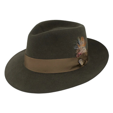 Dobbs Prescott Wool and Fur Felt Fedora in Sage
