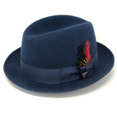 Dobbs Randall Center Dent Wool Felt Homburg in Navy