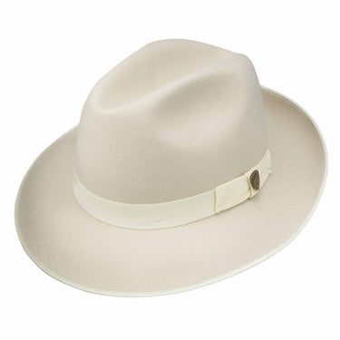 Dobbs Regalis B Center Dent Wool Felt Fedora in Bone