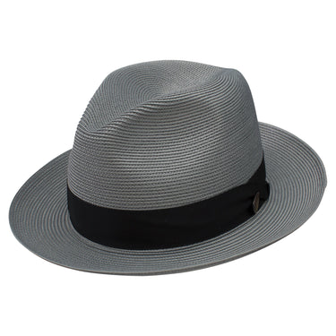 Dobbs Rosebud Milan Straw Fedora in Grey