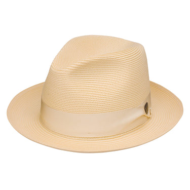 Dobbs Rosebud Milan Straw Fedora in Buttercream