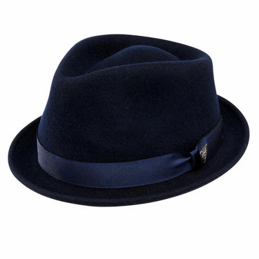 Dobbs Shorty Wool Felt Stingy Brim Fedora in Navy