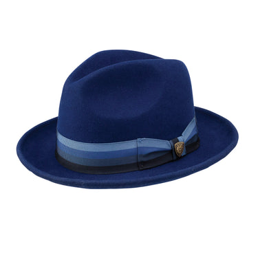 Dobbs Side Eye (Fur) Fur Felt Blend Fedora in Navy