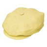 Dobbs Willowbrook Irish Linen Flat Cap in Lemon Yellow #color_ Lemon Yellow