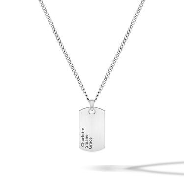 Beveled Tag Pendant - Silver — view 11