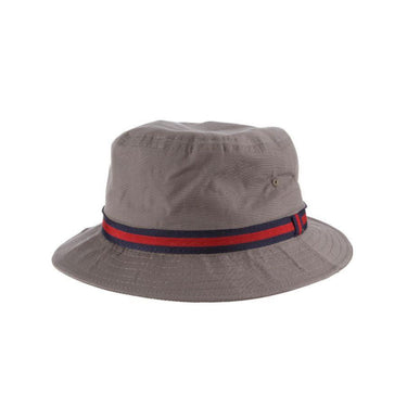 Dorfman Weather Man Water Repellent Poplin Bucket Hat in Charcoal #color_ Charcoal