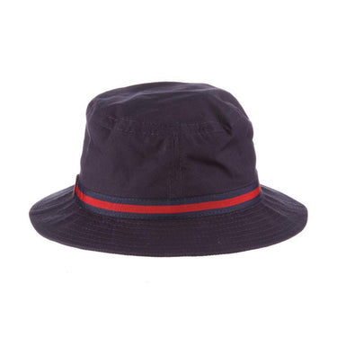Dorfman Weather Man Water Repellent Poplin Bucket Hat in Navy