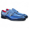 Carrucci Shoes Double Monk Two Tone Loafer in Blue Gray