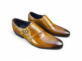 Carrucci Shoes Double Monk Strap Leather Loafer