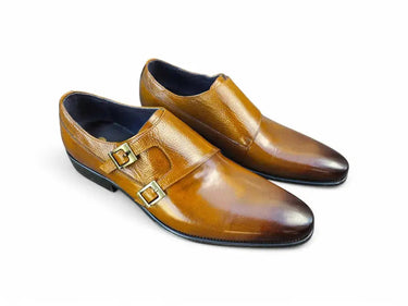 Carrucci Shoes Double Monk Strap Leather Loafer