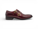 Carrucci Shoes Double Monk Strap Leather Loafer in Oxblood