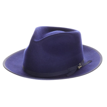 Bruno Capelo Duvall Wool Felt Fedora Hat in Navy Blue