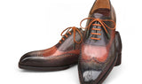 Paul Parkman Men's Goodyear Welted Wingtip Oxford Shoes Green & Brown (ID#E271) — view 2