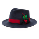 Ferrecci Grayson in Navy Australian Wool Red Bottom Fedora