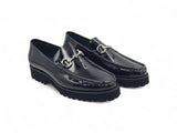 Carrucci Shoes Horse Bit Loafer Lug Sole in Black