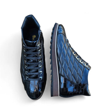 Embossed Alligator High Top in Black