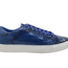 Embossed Leather Fashion Sneaker in Ocean Blue #color_ Ocean Blue