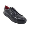 Embossed Leather Fashion Sneaker in Black