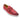 Embossed Leather Strap Linen Sneaker in Red #color_ Red