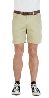 Everyday Stretch Shorts with a Comfortable Built-In Liner - Business Casual Style- Khaki
