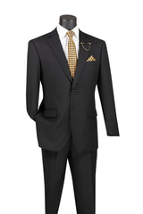 Vinci 2 Piece Regular Fit Suit in Black - F-2C900