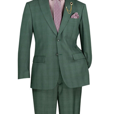 Vinci Forest Green Regular Fit 2 Piece Suit - F-2RW1