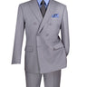 Vinci Light Gray Regular Fit Double Breasted Suit - F-DC900