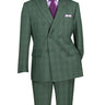Vinci Forest Green Regular Fit Double Breasted Suit - F-DRW1