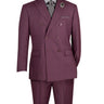Vinci Burgundy Regular Fit Double Breasted Suit - F-DRW2