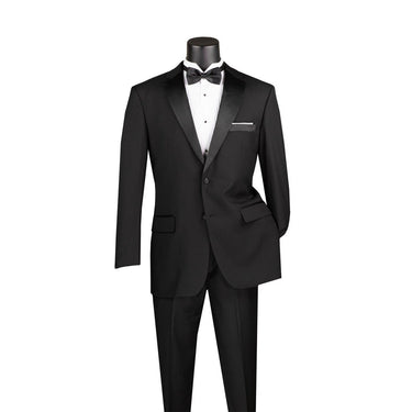 Vinci Black Regular Fit 2 Piece Tuxedo - T-900