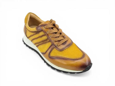 Fashion Sneaker Calfskin with Canvas inlaid