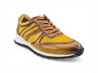 Fashion Sneaker Calfskin with Canvas inlaid