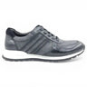 Fashion Sneaker Calfskin with Canvas inlaid in Black #color_ Black