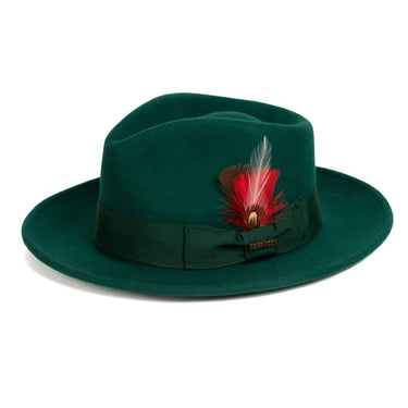 Ferrecci Crushable Wool Fedora Hat Perfect Travel Companion in Hunter Green