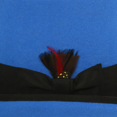 Ferrecci Premium Top Hat in Royal Blue & Black Wool Victorian Elegance in #color_
