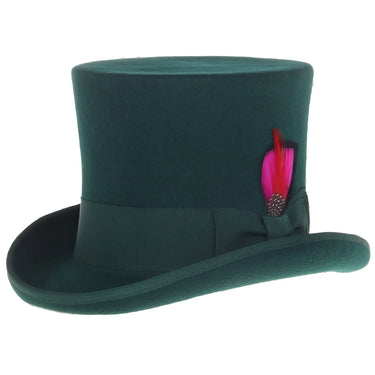 Ferrecci Top Hat Wool Victorian Elegance in Hunter Green