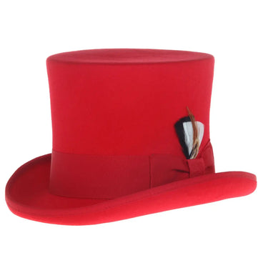 Ferrecci Top Hat Wool Victorian Elegance in Red