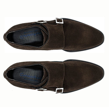 Giovacchini Francesco in Brown Suede Double-Monk Strap Shoes in #color_