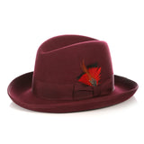 Ferrecci Godfather in Burgundy Australian Wool Felt Homburg
