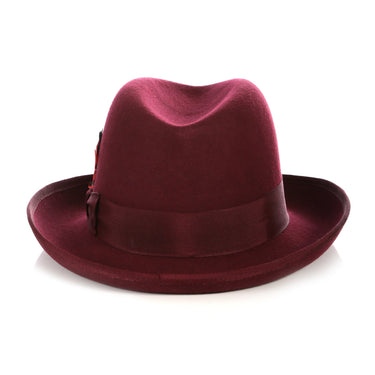 Ferrecci Godfather in Burgundy Australian Wool Felt Homburg