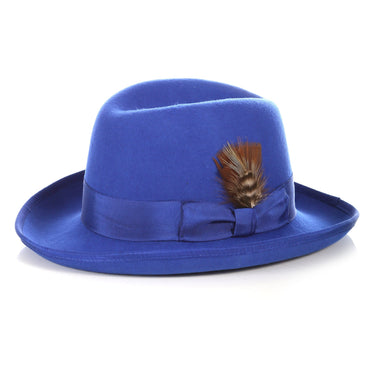 Ferrecci Godfather in Royal Blue Australian Wool Felt Homburg