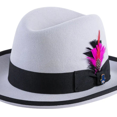 Ferrecci Godfather in Grey Black Australian Wool Felt Homburg