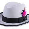 Ferrecci Godfather in Grey Black Australian Wool Felt Homburg