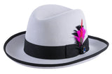 Ferrecci Godfather in Grey Black Australian Wool Felt Homburg