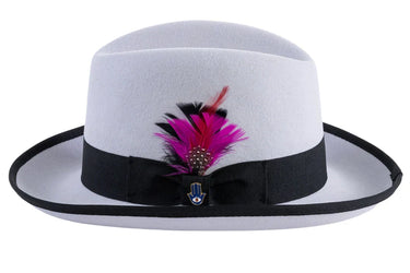 Ferrecci Godfather in Grey Black Australian Wool Felt Homburg