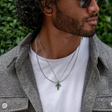 Gemstone Cross Pendant - Emerald