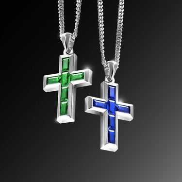 Gemstone Cross Pendant - Emerald