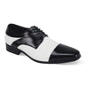 Giorgio Venturi 6880 Leather Cap Toe Lace Up Brogue Dress Shoes in Black / White #color_ Black / White