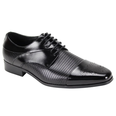 Giorgio Venturi 6880 Leather Cap Toe Lace Up Brogue Dress Shoes Black