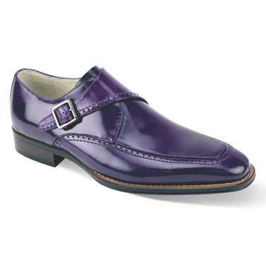 Giovanni Amato Genuine Leather Monk Strap Slip-On Shoe in Purple #color_ Purple